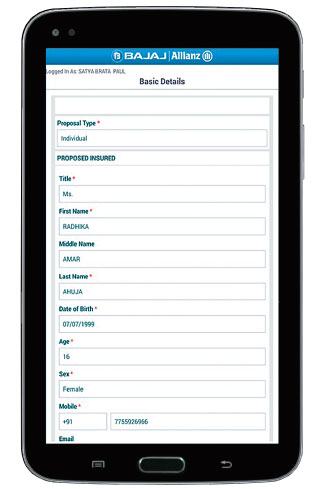 Mobile applications for insurance